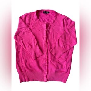 Ye Mak Women's Vibrant Pink Cardigan Sweater